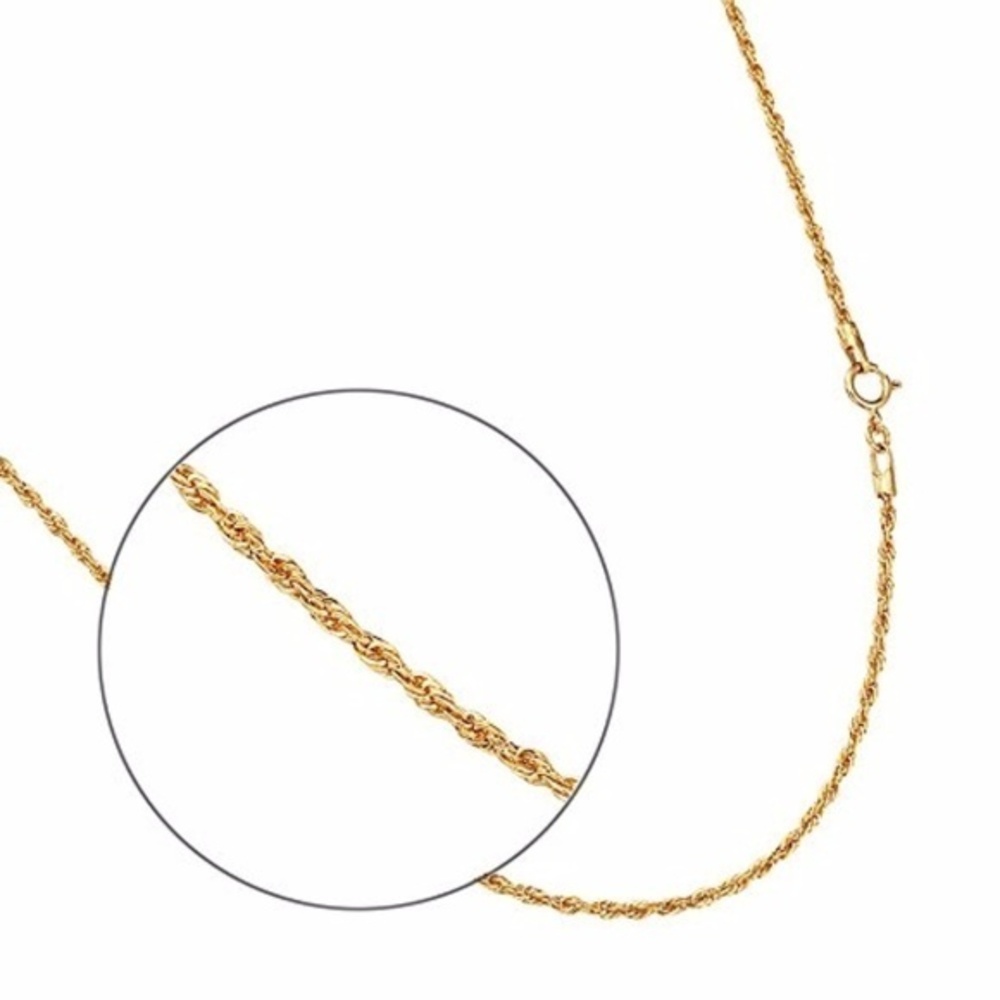 14k Yellow Gold 1.8mm Rope Hollow Chain 16" or 18"